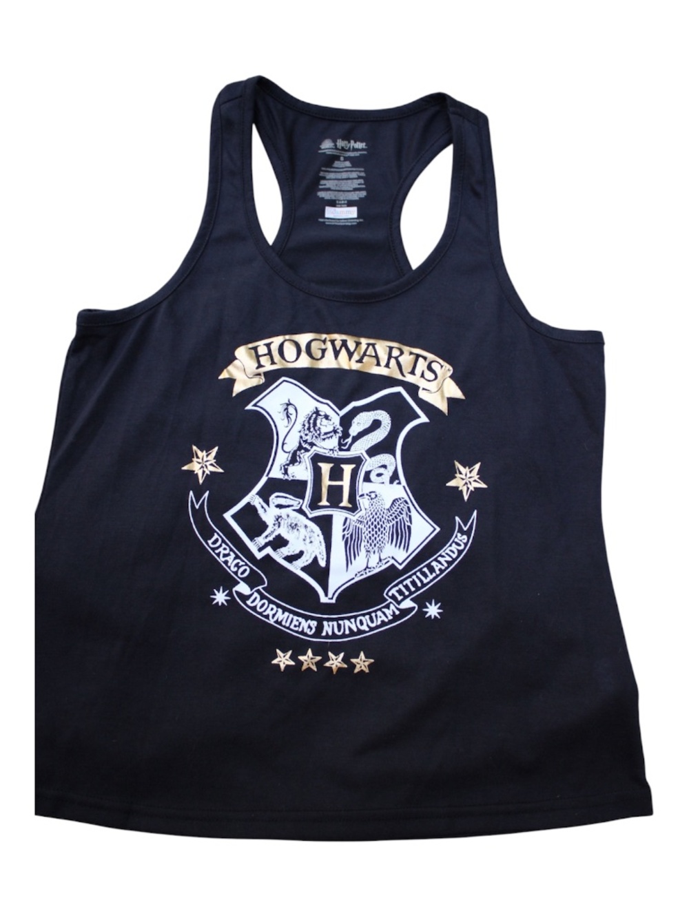 Harry Potter Hogwarts Crest Athletic Racerback Tank Top Womens Small